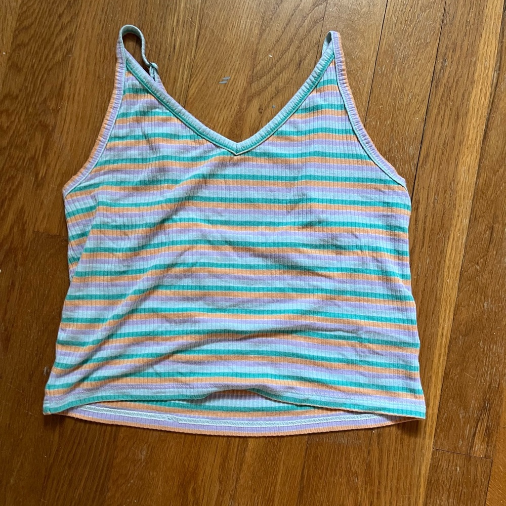 American Eagle Striped Multicolor Tank Top